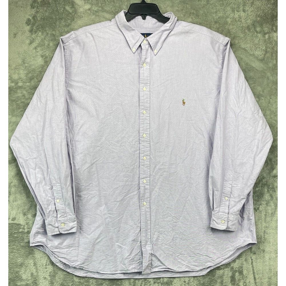 Polo Ralph Lauren Men's Shirt 4xlt Lavender Classic Fit Long Sleeve Button Up